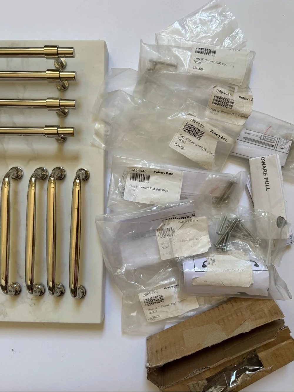 POTTERY BARN Polished Nickel Cabinet & Drawer Pulls